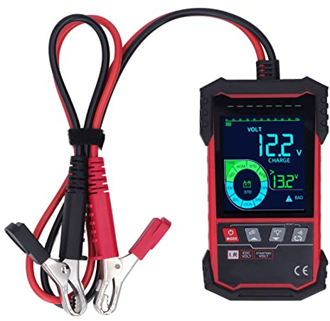 Jectse TESTEUR DE Batterie 12V 24V, Analyseur DE Batterie Automobile pour Camion Marin, Test DE Charge 100-1999cca, Bon pour Les Agm, Écran 3,2 Pouces