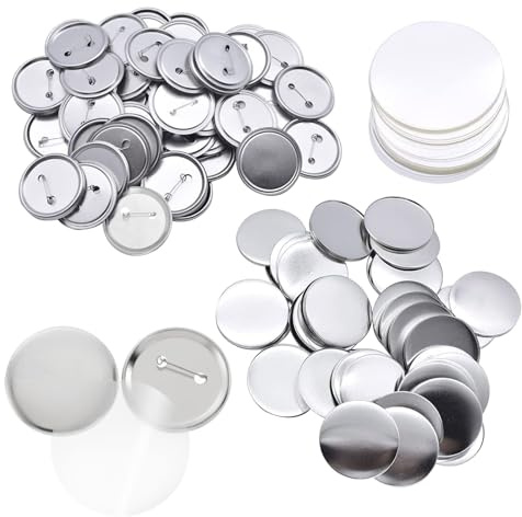 100 Piezas de Botones de Pin de Insignia Redonda con Película Transparente, 44mm Botón de Pin, para el Proceso DIY de la Máquina de Fabricación de Botones - Fondo de Hierro