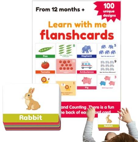 Wezalget Schede Numeriche per Bambini - Studio Interattivo del Vocabolario Linguistico,Carte Gioco per l'Apprendimento e Lettere Inglesi - per Bambini in Età Prescolare Asilo Scuola 'Infanzia
