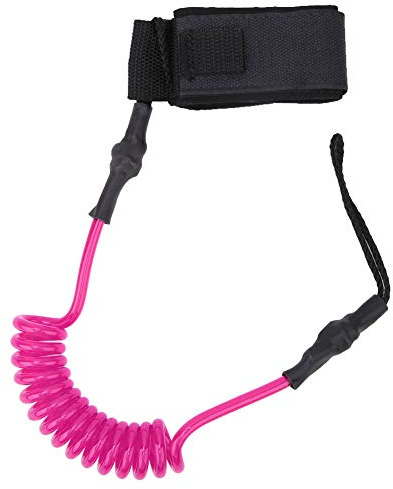 Corde de pied élastique en TPU Durable, laisse extensible à la cheville pour planche de paddle et planche de surf (Noyau blanc rose rouge)