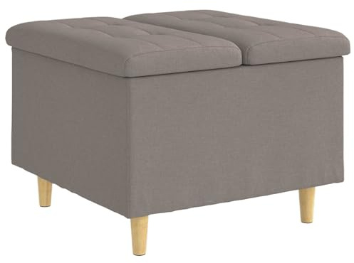 Roanoer Ottomane Taupe 60 x 60 x 45 cm de tela con espacio acolchado moderno resistente para salón dormitorio