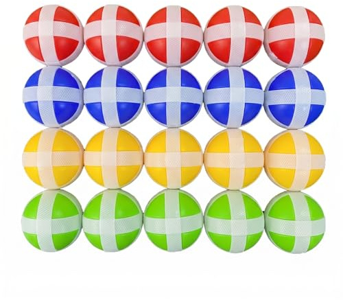 20 Piezas Bolas Adhesivas para Diana de Dardos, 3.4cm Pelotas de Repuesto para Juego de Lanzamiento, Accesorios de para Niños en 4 Colores, Ideal para Juegos de Interior y Exterior