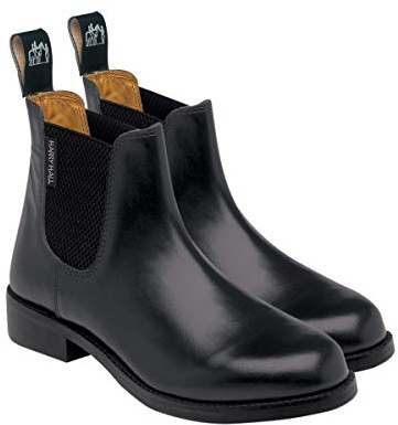 Harry Hall Children’s Buxton Jodhpur Boot – Leather Lined, Cushioned Insole, Pull-On Design, Resin Rubber Sole – Riding & Everyday Wear