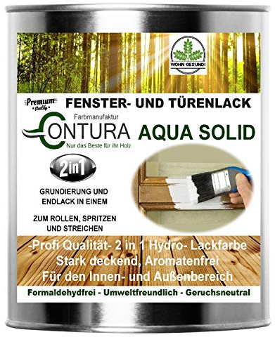 Fensterlack Türenlack 2in1 Weiss Lack Treppenlack Holzlack Möbellack Fenster und Türen (Schwarz)