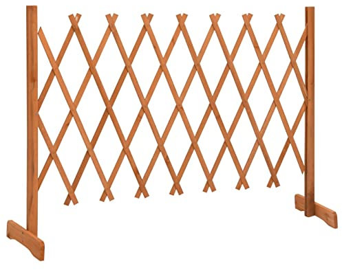 Kavolet Valla para jardín de Color Naranja, 150 x 80 cm, Madera Maciza, Abeto Extensible, protección Visual, para terraza, protección Visual, Valla Extensible, Enrejado para Plantas, Rejilla para