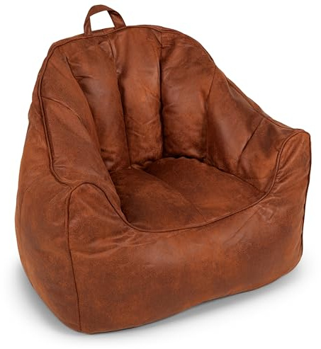 Big Joe Hug Bean Bag Chair, Tan, Vegan Suede, Kids and Teens, 3 feet