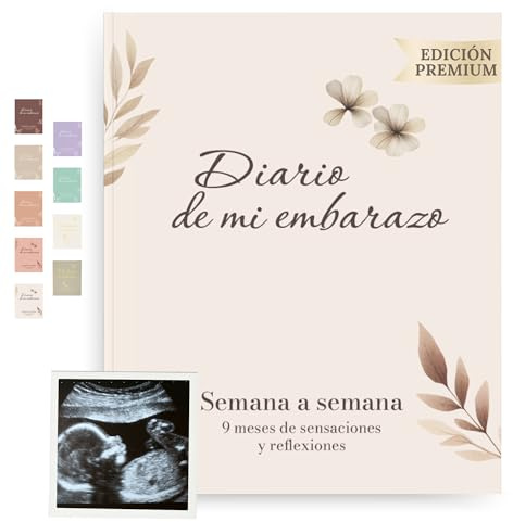 HuBorns - Diario Embarazo para Capturar Semanalmente cada Momento, Espacio para Fotos y Ecografías, Libro Embarazo Recuerdos Especiales, Diario de Embarazo Español para Organizar y Preparar el Parto