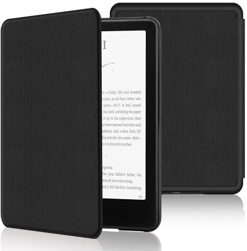 Case for 7 Inch Kindle Paperwhite 2024(12th Generation) | Smart Lightweight Shell Cover and Auto Sleep/Wake for Kindle Premium PU Leather Cover (Black)