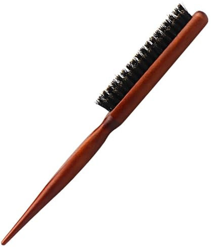 Nazeauf Teasing Hair Brush - 1Pack Back Combing Brush - Boar Bristle Hair Brush with Tail Handle, Professional for Wet Curly or Damaged Hair, Adds Volume, Suitable for All Hair Types and Users