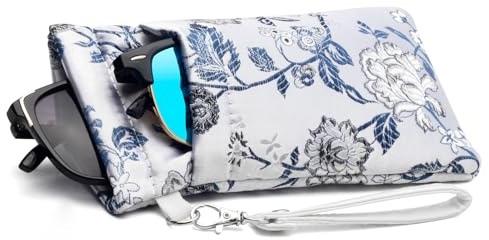 Face Shadow Funda de Gafas de Sol suave para 2 Gafas de Sol, Squeeze Top, para Hombre y Mujeres