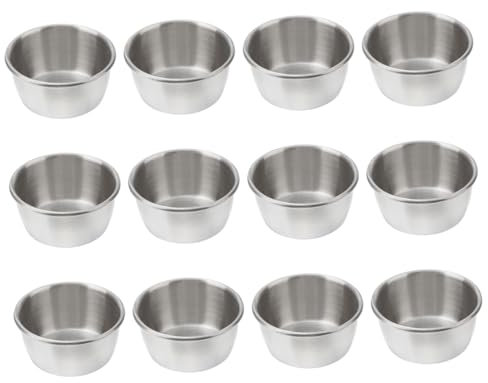Cabilock 12pezzi Tazze Per Salsa in Acciaio Resistente Contenitori Per Salse e Condimenti Per Ristoranti Case e Feste
