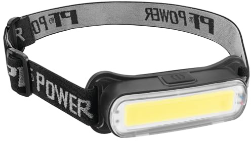 Performance Tool W2691 Firepoint Lampe frontale AA 70 lm – Sangle élastique réglable, bande LED COB, résistante à l'eau, noir