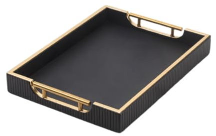 Gralara Bandeja de Servicio otomana con manijas de Escritorio Organizador de Desayuno Rectangular para la Oficina en casa Ligero