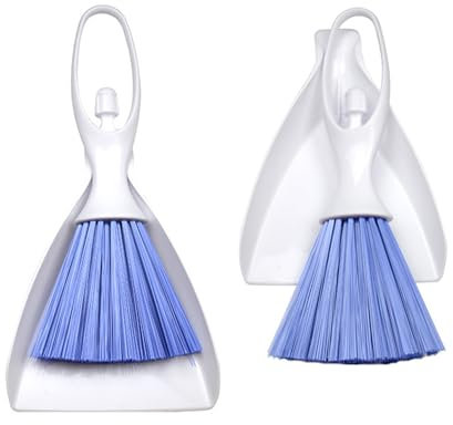 EHDWXVZM 2 Oraciones Mini Escobas De Limpieza, Pequeños Cepillos De Limpieza Y Palas De Limpieza, Pisos De Polvo Y Manualidades, Limpiador De Teclado, Escobas De Mesa con Espátula.