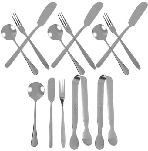 CIYODO Utensili Per Formaggio in Acciaio Resistente Di Spatole e Forchette Per Affettati e Formaggio Essenziali Per Cucina e Feste Portatili e Resistenti