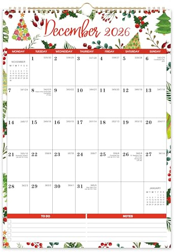 2026 Calendar - Wall Calendar 2026 from Jan.26 - Dec.26, Monthly Calendar with Notes & To-dos, Large Blocks for Scheduling, 17 x 12