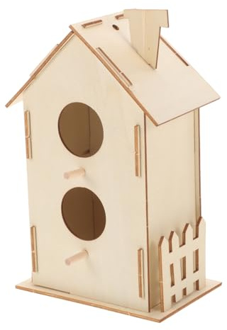 Toyvian Nichoir Bois Non Peint pour Garçon Fille Kit de Bricolage DIY pour Maison Oiseaux Créatif pour Développer Imagination Créativité des Garçon Fille Décoration Bois pour Intérieur et