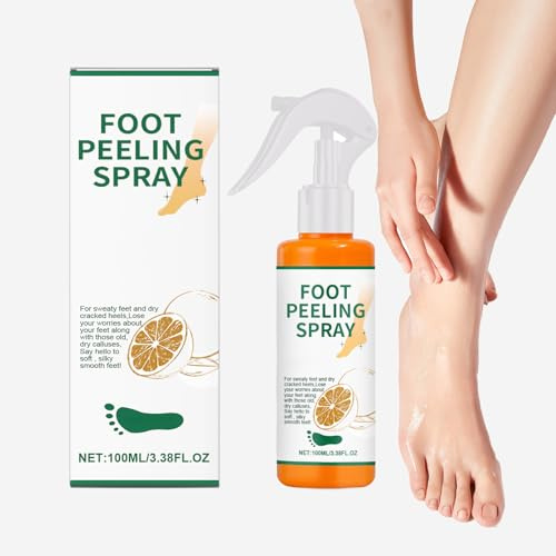 Fot scrub sprayolja, pedikyrbehandling, fuktgivande peel-spray för spruckna hälar, förhårdnader och torr hud, omedelbart återfuktande, mjuka och släta fötter (1 styck)
