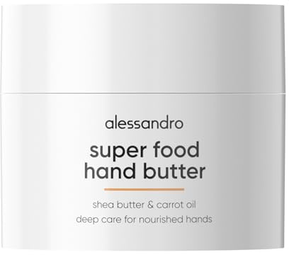 alessandro Superfood Hand Butter - Intensive Feuchtigkeit & Schutz für trockene & rissige Hände - Mit Sheabutter & Karottenöl - Reichhaltige Handpflege für geschmeidige Haut - Vegan - 50ml