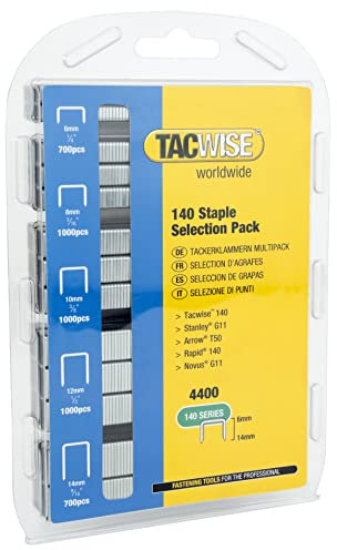 Tacwise 0350 Typ 140/6–14mm Professionelle Verzinkte Heftklammern Multipack, 4400 Stück