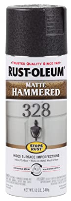 Rust-Oleum 300607 Stops Rust Hammered Spray Paint, 12 oz, Matte Black
