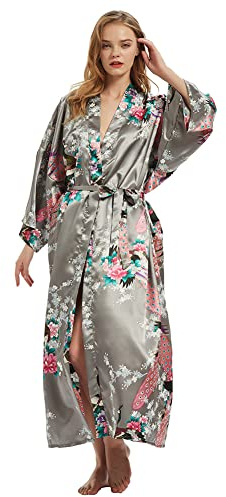 Robe de chambre kimono pour femme - Imprimé floral - Cardigan pour femme - Pour mariage, fête