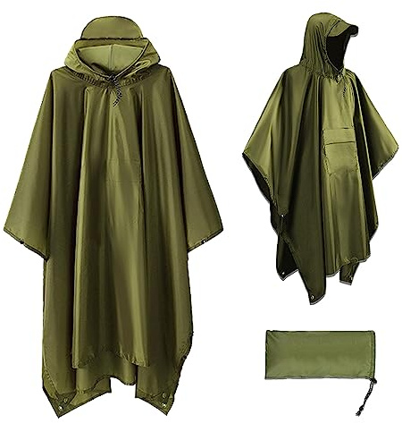 OPAMOO Poncho Pluie, Cape de Pluie Léger Réutilisable Poncho de Pluie avec Capuche Raincoat Respirant Veste de Poncho Imperméable pour Camping, Activités en Plein Air, Moto/Vélo et la Randonnée