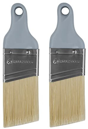 ROLLINGDOG Brocha angular de 5 cm, pinceles pequeños para paredes, mango corto para áreas pequeñas, corte y trabajos de pincel (paquete de 2)