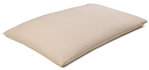 GIRAFFENLAND Bio-Buchweizenkissen 40x80cm, Köper-Baumwolle rohweiß, mit Bio-Buchweizenschalen, direkt befüllt