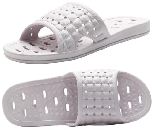 ktprniy Ciabatte da bagno con fori di drenaggio, ciabatte antiscivolo ad asciugatura rapida, pantofole da bagno per dormitorio e casa, unisex, viola, EU 35/36