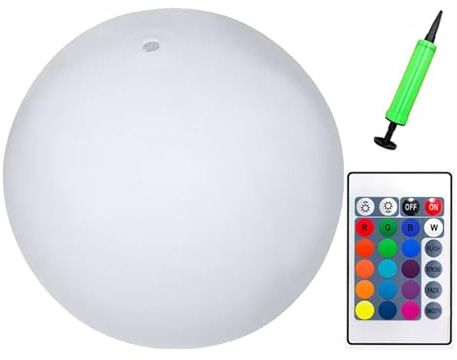 Ruwshuuk LED-badbollar, badbollar för pool - 16 ljusa färger blåsbar strandleksak,4 justerbara ljuslägen blåsbara neonbadbollar för barn och vuxna sporter, vattenspel, pool