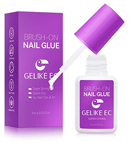 Gelike ec Nagelkleber Extra Stark für Press on Nails: Schnelle Trocknen Nagelkleber für Kunstnägel Nagelspitzen für Zuhause Salon Kein UV-Licht Erforderlich