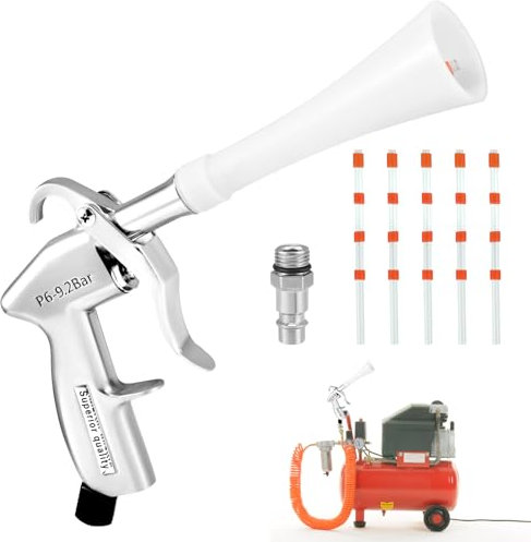 Dry Blow Cleaning Gun Blow Gun, Compressed Air Cleaning Gun for Compressor 6-9 Bar, Blow Gun Compressed Air with 5 Hoses, Compressed Air Accessories, Blow Gun for Car Dashboard Leather Seats