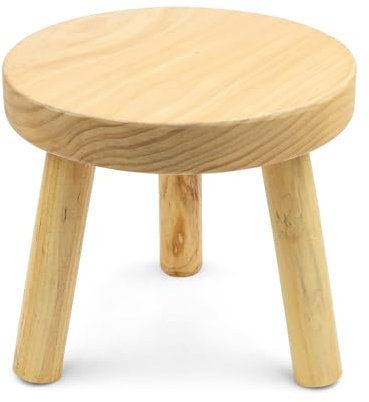 ASSRECT Kleiner Holzhocker Kinderhocker Holz 23cm Tall Multifunktionaler Fußhocker Blumenhocker Tritthocker Pflanzenhocker für Indoor Outdoor Terrasse Garten