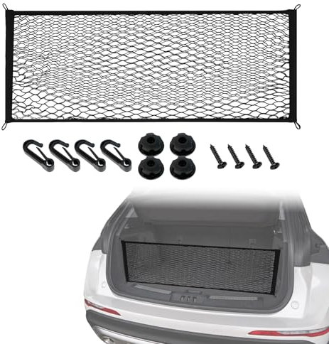 Red Maletero de Coche Universal, Red Coche Perro Doble Capa de Alta Elasticidad, para el Maletero del Coche, Puede Guardar el Equipaje de Forma Segura en el Maletero del Coche, 90 * 30cm