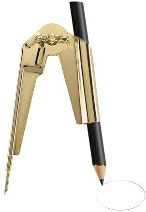 Gold Geometry Scribe Compass Tool for Drawing, Drafting, Carpentry - U Scribe Jig With Accurate Circle Measurement