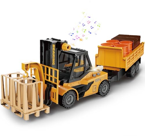 Mostop Chariot élévateur 1/16 avec musique lumineuse de remorque (jaune)