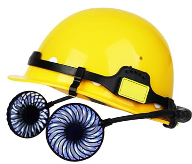 Cascos para Adultos, Casco Laboral Ventilado, Ventilador Recargable De Ángulo Ajustable para Construcción Exterior Jardinería Poda De Árboles