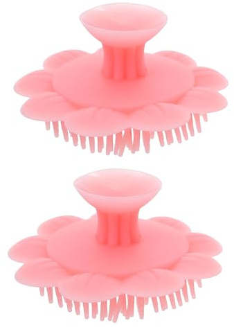 LIFKOME 2 St Babybadborste Schampo Hårbottenskrubbare Schampo Hårbottenborste Nyfödd Hårbotten Badhårskrubbare Babyhårborste Babyborste Rosa