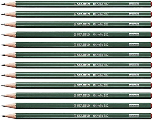 STABILO - Lápiz de grafito - Othello - Pack de 12 - Dureza 4H