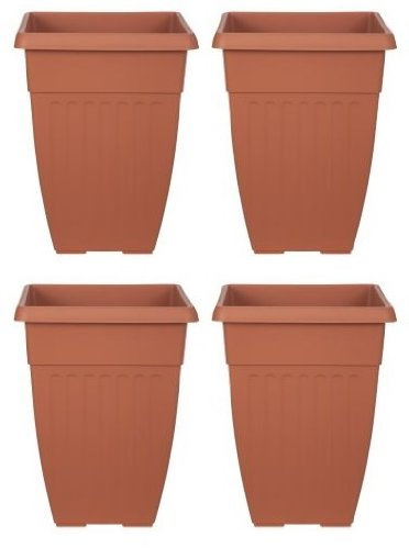 Tall Athens Plant Pot Tall Planter - 42cm Terracotta Colour SET OF 4