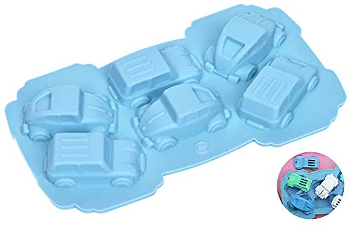 2 piezas Cars Shape Silicone Muffin Cake Mezcla de panadería de chocolate Jelly Candy Soap Médula