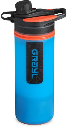 GRAYL GeoPress 24 oz Water Purifier Bottle - Filter for Hiking, Camping, Survival, Travel (Bali Blue)