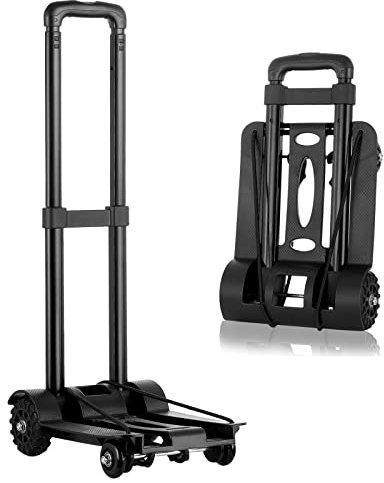 Meisax Mini Faltbare Sackkarre Klappbar, 40kg Transportwagen, Leichte Klappbar Transportkarre, Leichtgewichtiger Kompakter Gepäckwagen, für Gepäck, Persönliche Gegenstände, Umzug Und Bürogebrauch