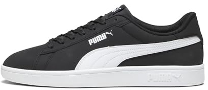 PUMA Unisex Smash 3.0 Buck Sneaker, Schwarz Weiß, 42.5 EU