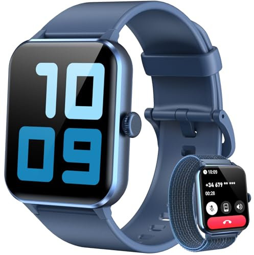 Blackview Smartwatch Herren Damen mit Telefonfunktion(Anrufe tätigen/empfangen)/Message Reminder, Sportuhr mit 100+Sportmodi, Fitnessuhr,Puls-Schlaf-Monitor, Schrittzähler, Smart Watch für Android iOS