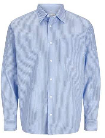 JJECODY Poplin - Maglietta LS SN, Blu di Cachemire, M