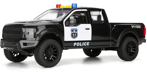 SASBSC Toy Trucks Big Police Pickup Truck Toys for 3+ Year Old Boys Police Car Toy with Sound and Light Friction Power Truck Birthday Gifts for Kids Ages 3-8
