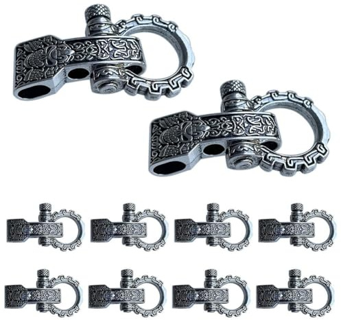 Tagtight 10 metall paracord-spännen armband stängning flätade repspännen för gör-det-själv hantverk, kabelstängning, paracordbojor, justerbara bojor, spännen för paracord-armband, bälte, silver