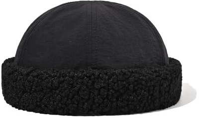 CLAPE Casquette sans Visiere d'hiver Chaude Homme Bonnet de Docker Imperméable Unisexe Docker Cap Bonnet de Marin Réglable Fisherman Beanie Watch Hat Black FMW2401